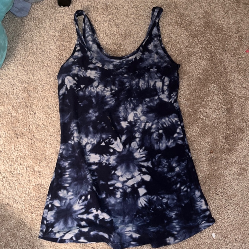 tank-top tye-dye blue and white size small